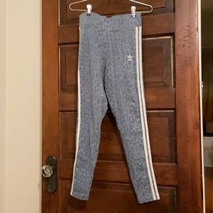 Adidas blue cheetah leggings - size medium